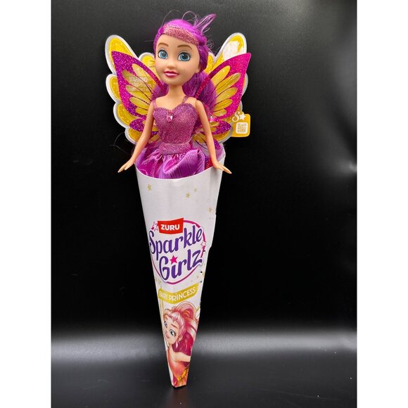 NWT Zuru Sparkle Girlz Fairy Princess Doll Glittery Wings Pink Purple 12” NEW - Picture 6 of 7